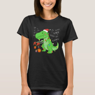 Fa Ra Rawr Christmas Dinosaurier mit Xmas Hat Li T-Shirt