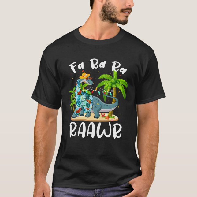 Fa Ra Rawr Long Neck Dinosaur Sommer Weihnachten T-Shirt (Vorderseite)