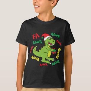 Fa Ra Rawr Santasaurus T-Rex Dino Santa Claus T-Shirt