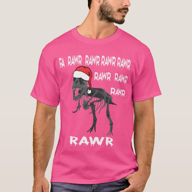 Fa Rawr Rawr Funny T-Rex Dinosaur Christmas Ugly T-Shirt (Vorderseite)