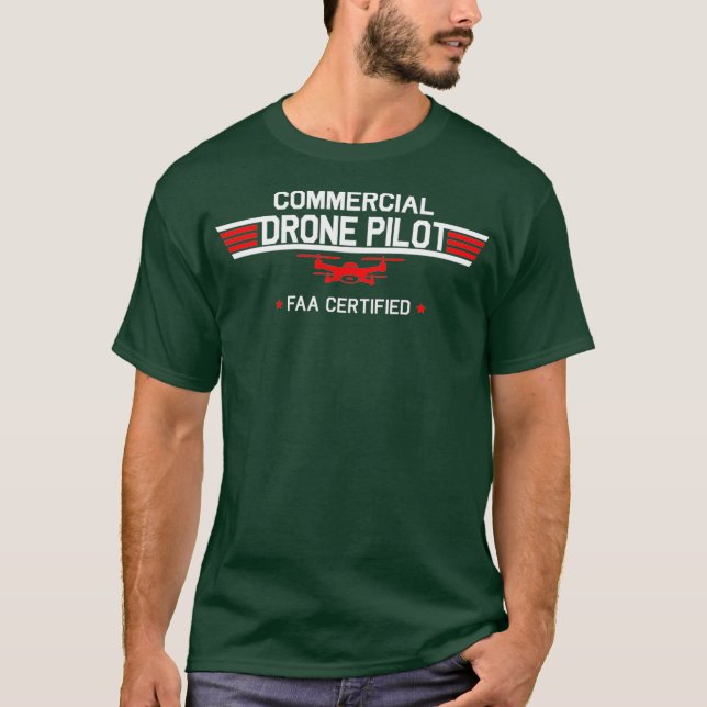 FAA-zertifizierter Drohnenpilot Kommerziell Quadco T-Shirt (Vorderseite)