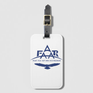 FAAAR-Logo auf der Gepäckmarke Gepäckanhänger