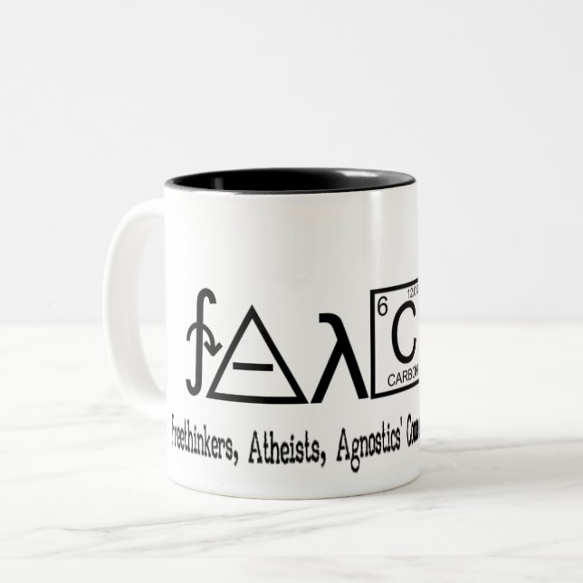FAACT atheistische Gruppe coffe Tasse (Vorderseite Links)