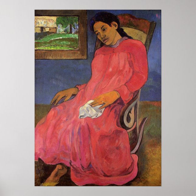 'Faaturuma (Melancholy)' - Paul Gauguin Print Poster (Vorne)