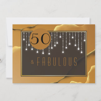 Fab 50. Geburtstag Gold-Spaß-Einladung Einladung