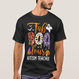 Fab Boo Lous Autismus-Lehrer Boo Geist Kürbis Hall T-Shirt
