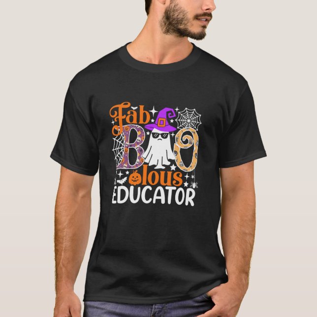 Fab Boo Lous Educator Funny Halloween Kostüm T Sh T-Shirt (Vorderseite)
