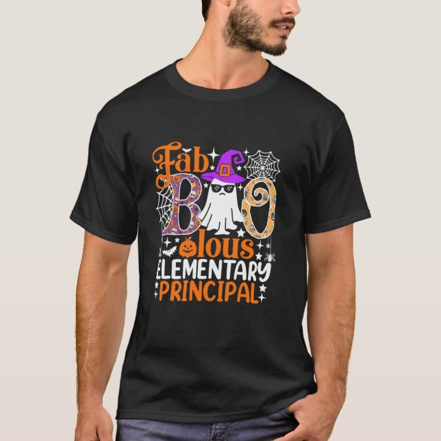Fab Boo Lous Elementary Principal Funny Halloween T-Shirt (Vorderseite)