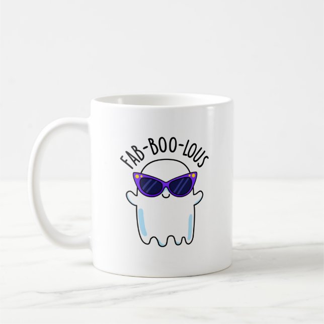 Fab-Boo-Lous Funny Ghost Pun Kaffeetasse (Links)