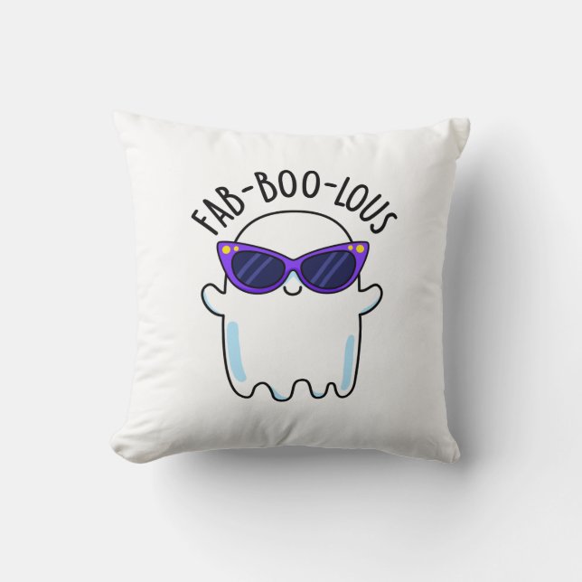 Fab-Boo-Lous Funny Ghost Pun Kissen (Vorderseite)