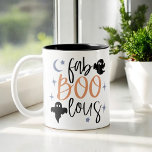 fab Boo lous Funny Ghost Womens Halloween Zweifarbige Tasse<br><div class="desc">Sein zeitgenössischer Halloween-T - Shirt ist perfekt für das Hexenmädchen in deinem Leben. Das Shirt zeigt eine Hexenhandgrafik. Der Text lautet "fab Boo lous" in einem stilvollen Schriftart. Dieses Shirt eignet sich perfekt für jedes Halloween-Event, vom Trick-oder-Behandlung bis hin zum Kostüm-Party. Es ist auch eine tolle Möglichkeit, um Ihre geile...</div>