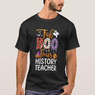 Fab Boo Lous Geschichtslehrer Boo Geist Kürbis Hal T-Shirt