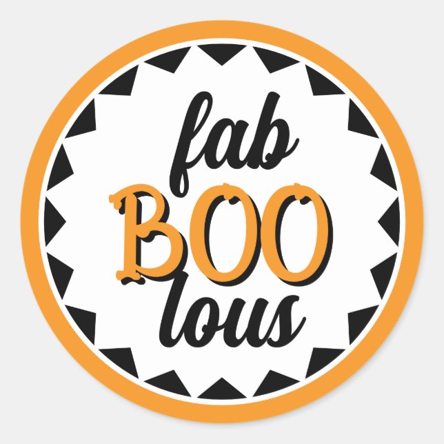 Fab Boo Lous Halloween Party Dekoration Runder Aufkleber (Vorderseite)