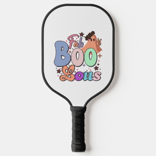 Fab Boo Lous Retro Niedlich Halloween T Pickleball Schläger (Vorderseite)