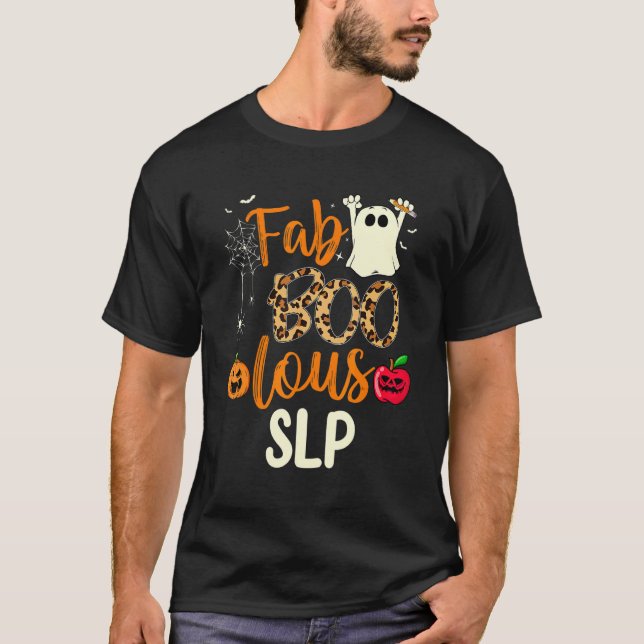 Fab Boo Lous SLP Leopard Spooky Halloween-Kostüm T-Shirt (Vorderseite)