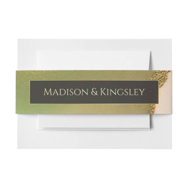 Fab Chartreuse 🤵 kühne & stilvolle Budgetheirat Einladungsbanderole (Vorderseite Beispiel)