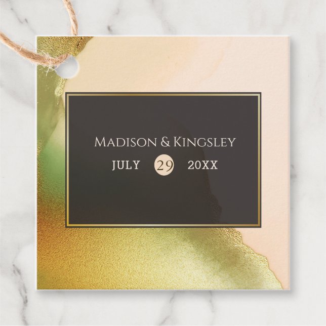 Fab Chartreuse 💚 kühne & stilvolle Budgetheirat Geschenkanhänger (Vorderseite)