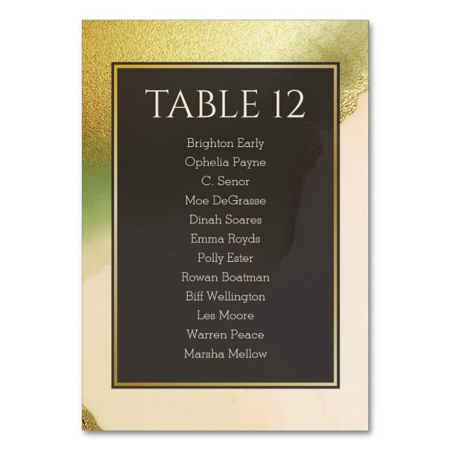 Fab Chartreuse 🤵 kühne & stilvolle Budgetheirat Tischnummer (Vorderseite)