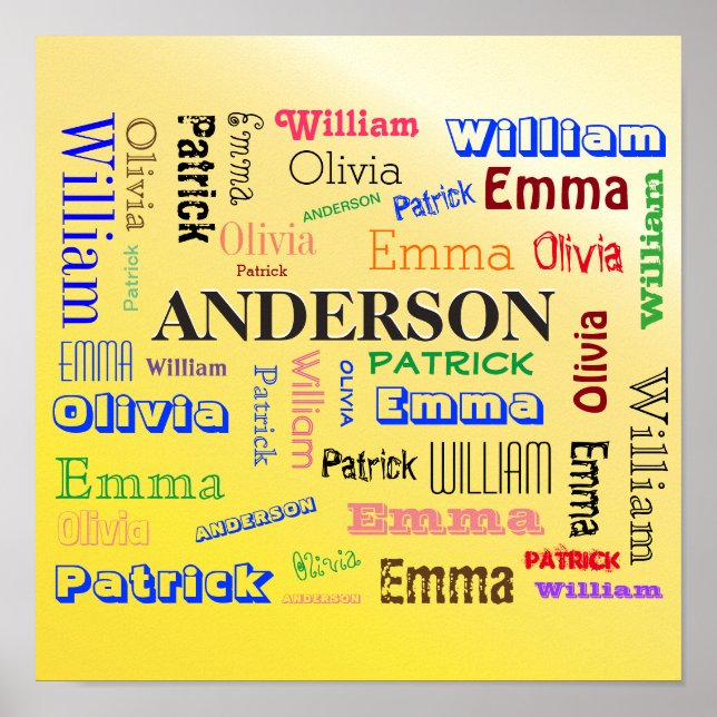 Fab Family Coole Word Cloud Poster (Vorne)