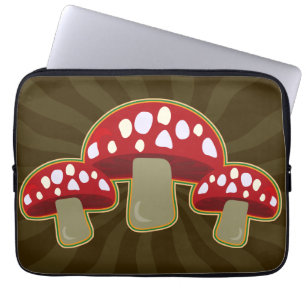 Fab Fungi Mushrooms Happy Pattern Laptopschutzhülle