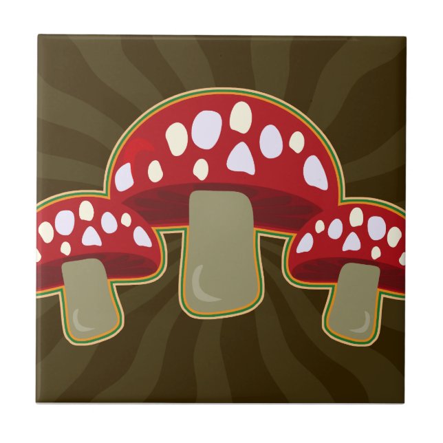 Fab Fungi Pilze Fliese (Vorderseite)