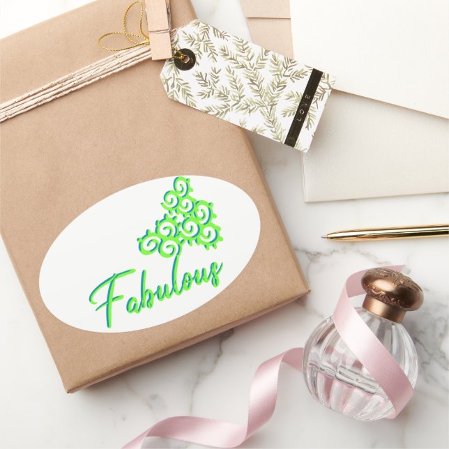 Fab Iz als Fab Duz Oval Aufkleber (Schenken)