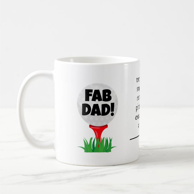 "FAB-VATER!" Tasse des Vaters für den Golfer-Vater (Links)