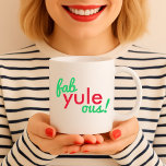 Fab Weihnachten Ous | Fabulous Christmas Stylish F Kaffeetasse<br><div class="desc">Fab Weihnachten ous! Eine fabelhafte Zitat-Kaffeekaffee-Tasse in moderner Typografie in fröhlichem Rot und Grün im modernen minimalistischen Stil!</div>