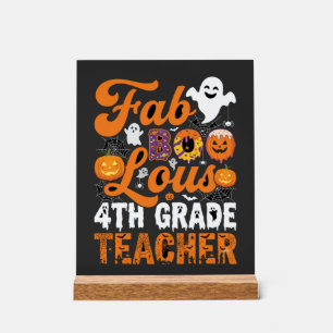 Fabel-hafte 4. Klasse Lehrer Halloween Acrylschild