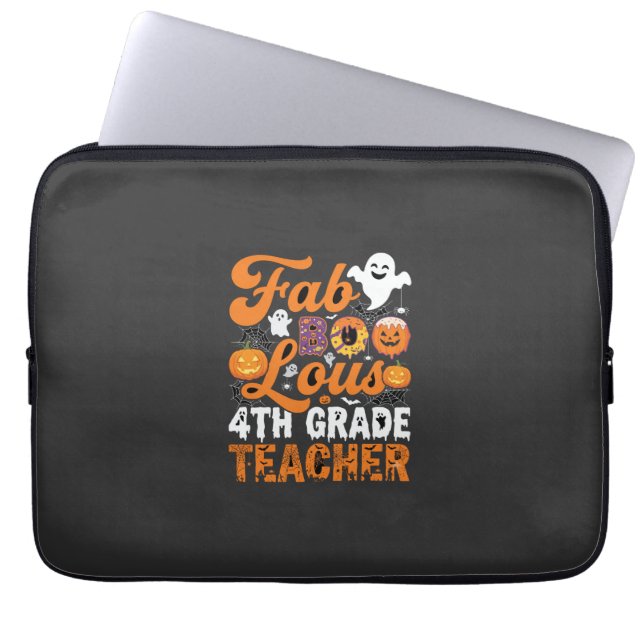 Fabel-hafte 4. Klasse Lehrer Halloween Laptopschutzhülle (Vorderseite)