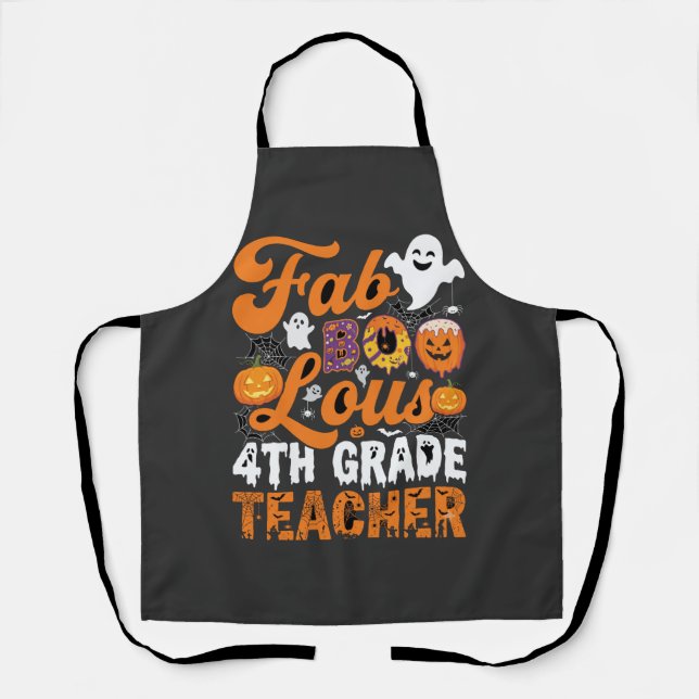 Fabel-hafte 4. Klasse Lehrer Halloween Schürze (Vorderseite)