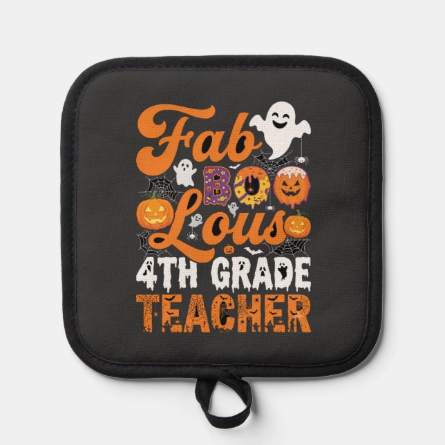 Fabel-hafte 4. Klasse Lehrer Halloween Topflappen (Vorderseite)