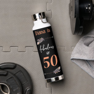 Fabelhaft @ 50. Geburtstag Bohemian Pfeile Schwarz Trinkflasche
