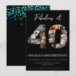 Fabelhaft bei 40 Jahre alter Foto Montage Einladung