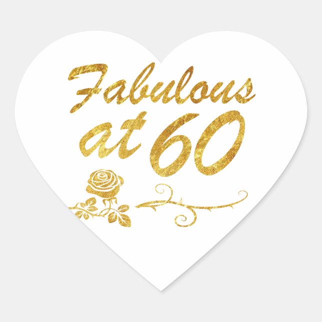 Fabelhaft bei 60 Jahren Herz-Aufkleber (Vorderseite)