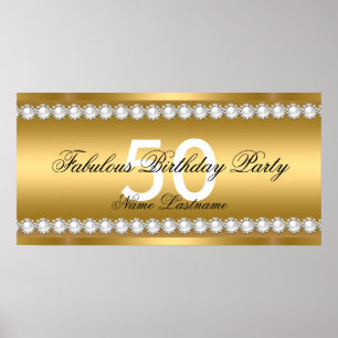 Fabelhaft Elegantes Gold-Perlen-Schmuck-Geburtstag Poster