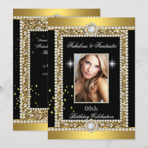 Fabelhaft Gold Schwarz Glamour Hollywood Diamant Einladung