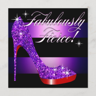 Fabelhaft heftiger Glittery Stilett-Streifen lila Einladung