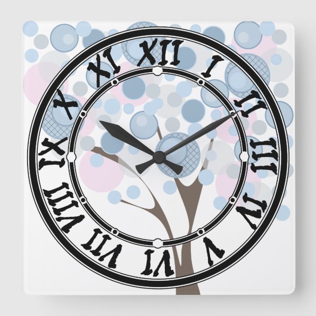 Fabelhaft, Holz, quadratische Wanduhr (Vorderseite)
