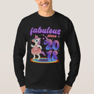 Fabelhaft seit 2018 Hübsches Einhorn im rosa Kleid T-Shirt