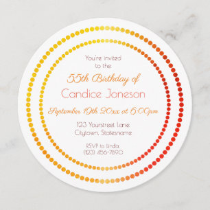 Fabelhaft und weißes Gelb des orange Rot-55 Einladung