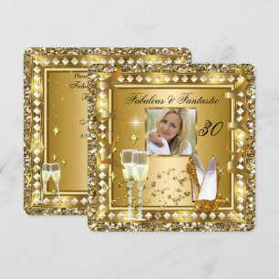 Fabelhafte 30 Foto Gold Glam Hollywood Geburtstag Einladung