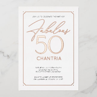 Fabelhafte 50 Elegante 50. Geburtstagsfolien-Einla Folieneinladung