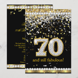 Fabelhafte 70 Gold Silber Girlanden 70. Geburtstag Einladung