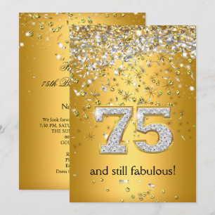 Fabelhafte 75 Gold Silber Streamer 75. Geburtstag Einladung