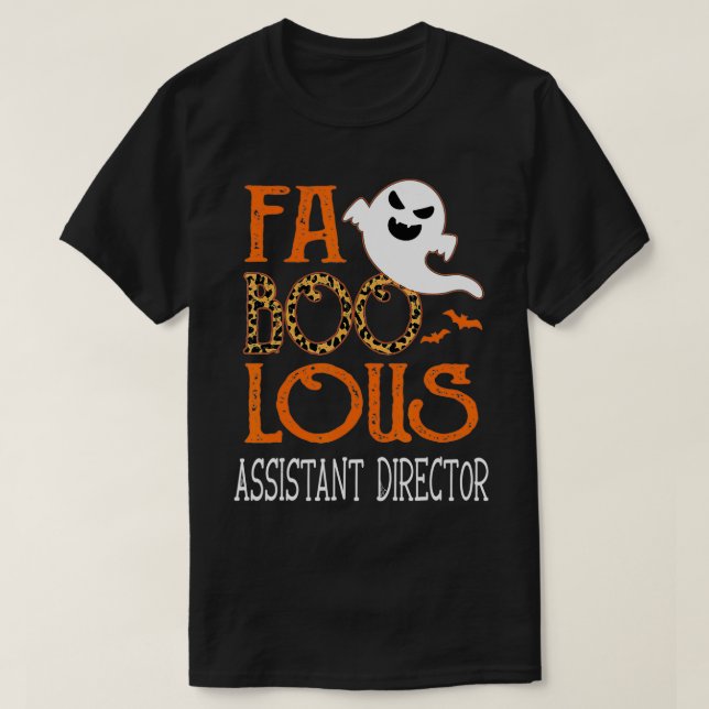 fabelhafte Assistenzdirektorin für Halloween-Party T-Shirt (Design vorne)