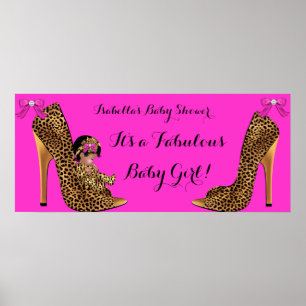 Fabelhafte Babyparty Baby Süßes Mädchen Leopardens Poster