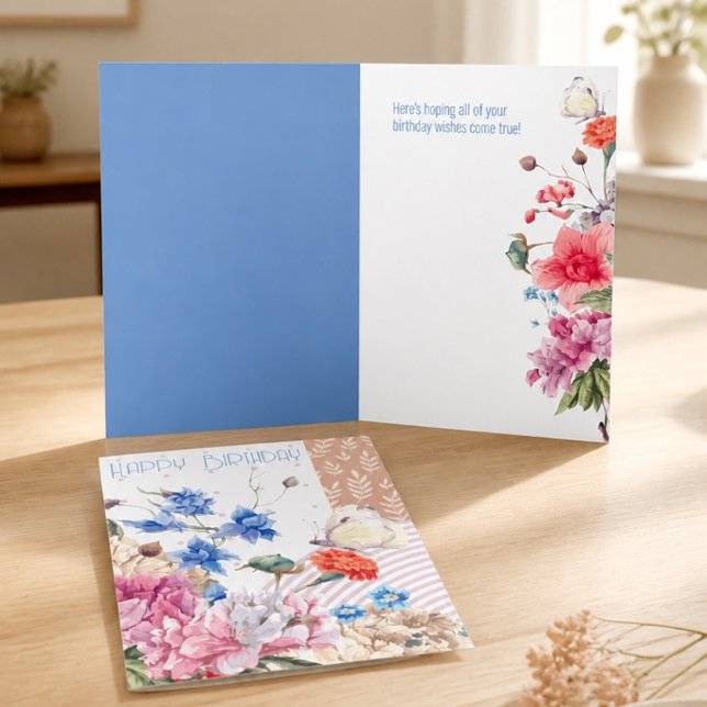 Fabelhafte Blumen- & Patchwork-Geburtstagskarte Karte (Von Creator hochgeladen)