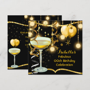 Fabelhafte Champagner-Gold-Feierparty Einladung