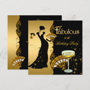 Fabelhafte Deco-Dame 50. Geburtstagsfeier Gold Sch Einladung